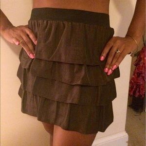 Modcloth Tiered Brown Skirt