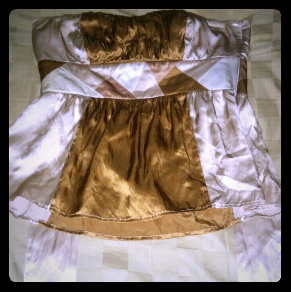 Light brown strapless bebe top