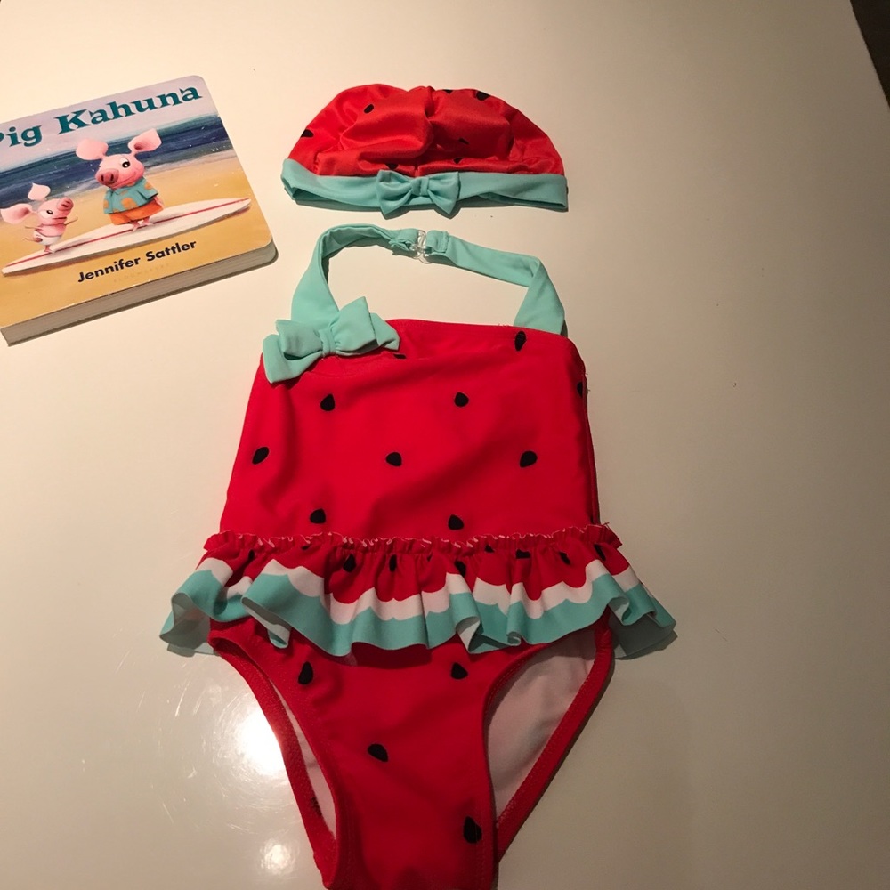 Like New! Halter Bathing suit watermelon color