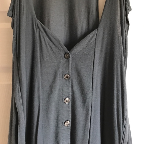 Blue green button down float tank top - Picture 2 of 3