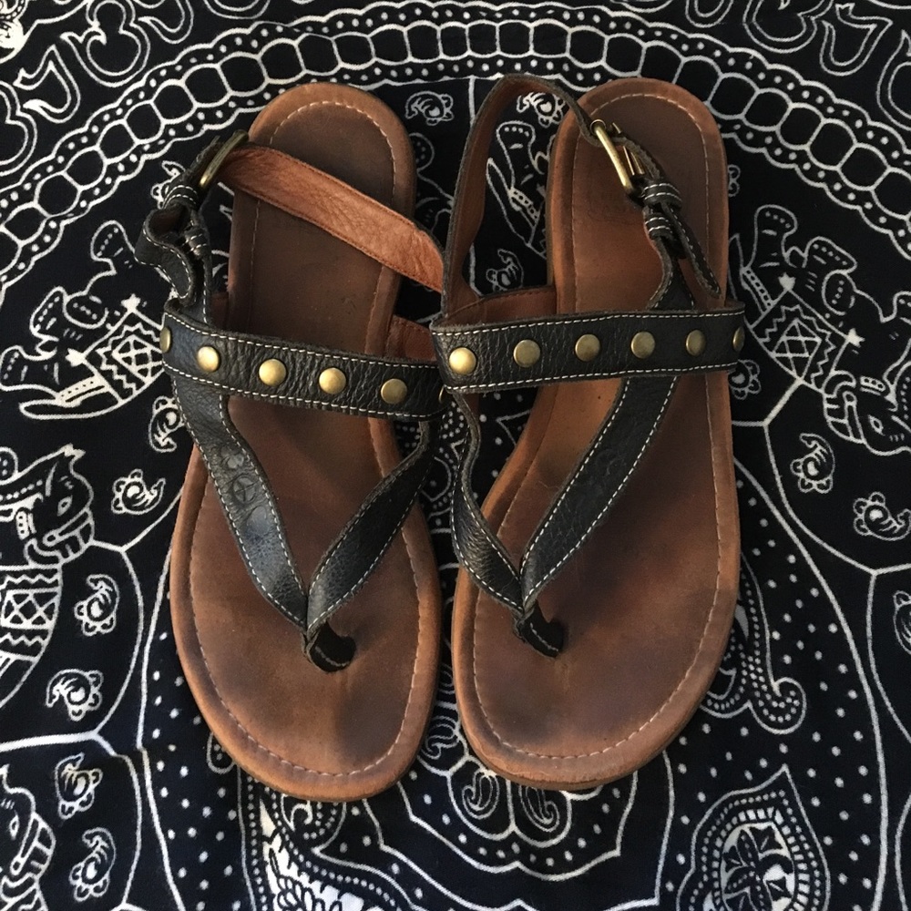 Lucky brand black and brown sandals