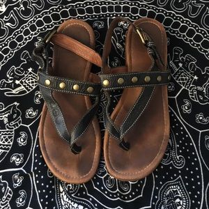 Lucky brand black and brown sandals