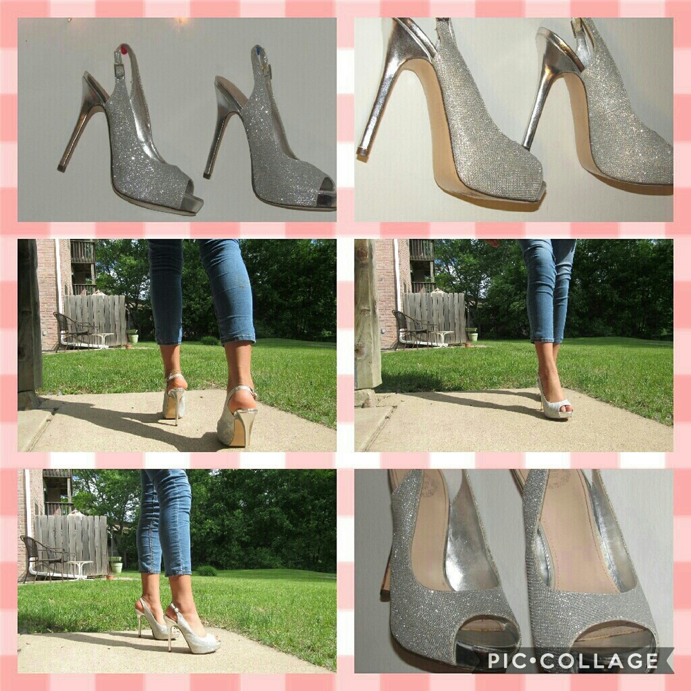 Sparkly Open Toe High-Heels