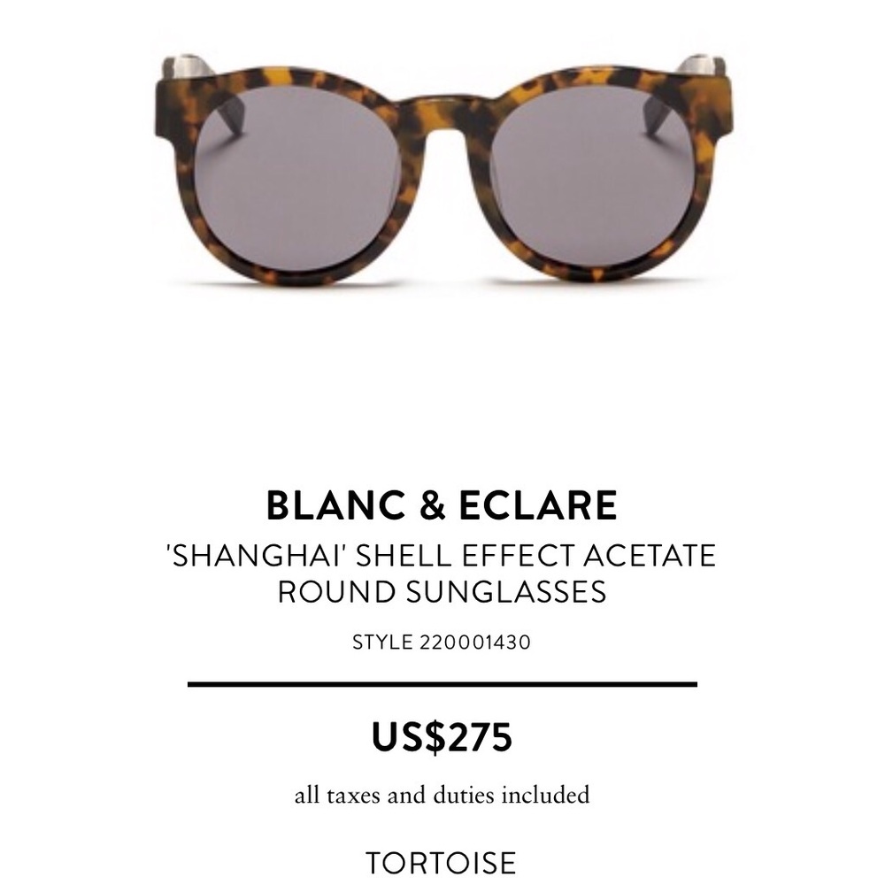 EXCLUSIVE Blanc & Eclare sunglasses, tortoise
