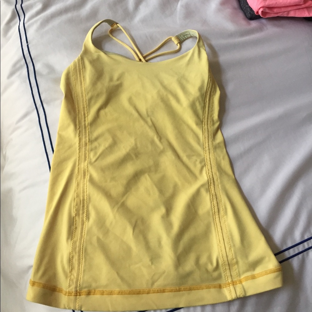 Yellow Lululemon workout top