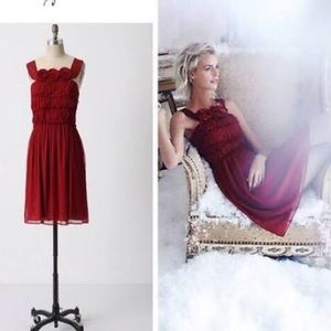Beautiful Anthropologie red silk dress