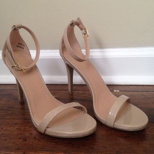 Nude Ankle Strap Heels