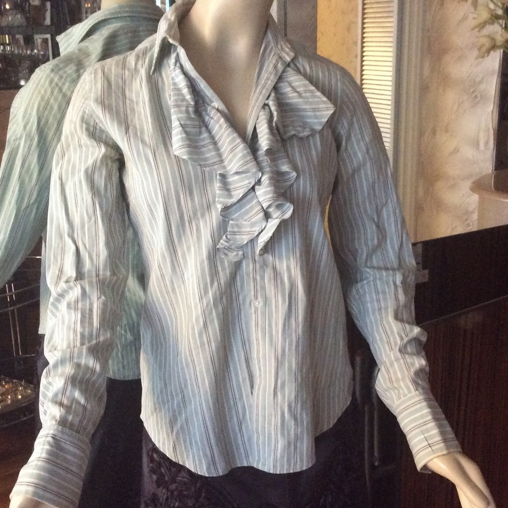 Ralph Lauren cotton Ruffled Button Down dressshirt