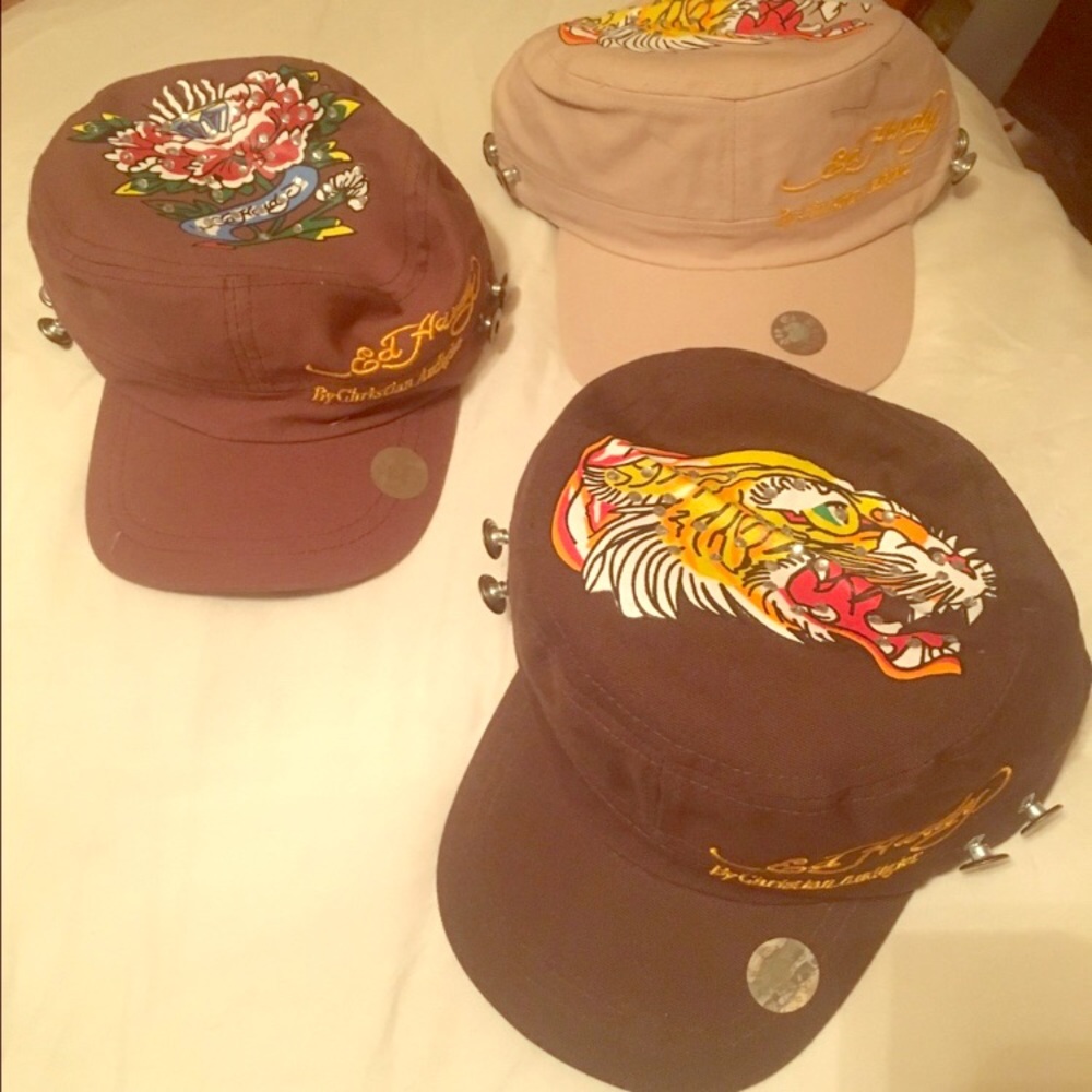 New 3 Ed Hardy Caps Bundle