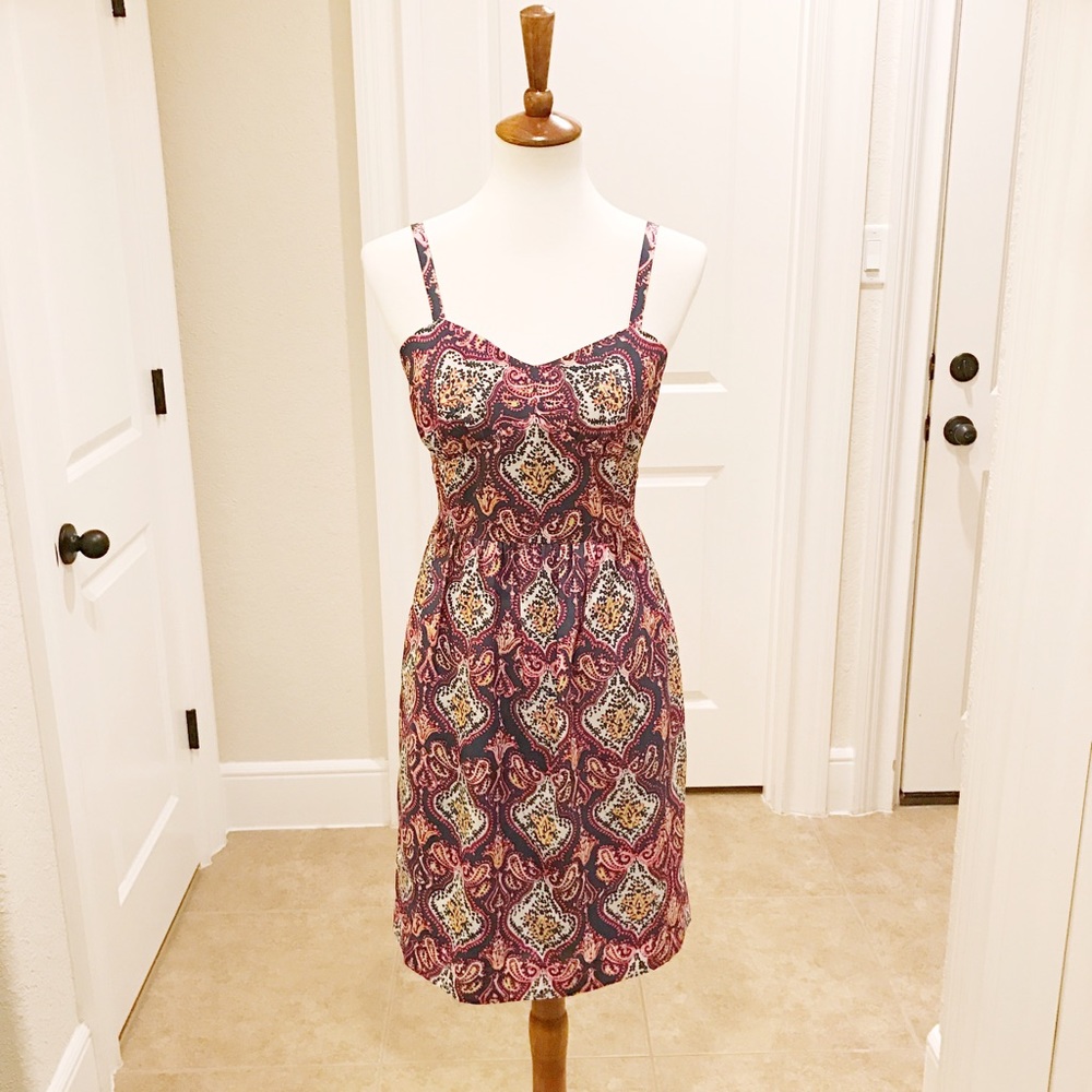 NWOT Paisley print J. Crew slip dress size 8