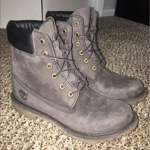 Grey Timberland boots