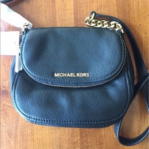 Michael Kors Black Flap Leather Crossbody