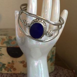 Faux Lapis lazuli bracelet Cuff