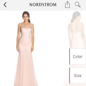 Monique Lhuillier Bridesmaids Tulle Trumpet Gown