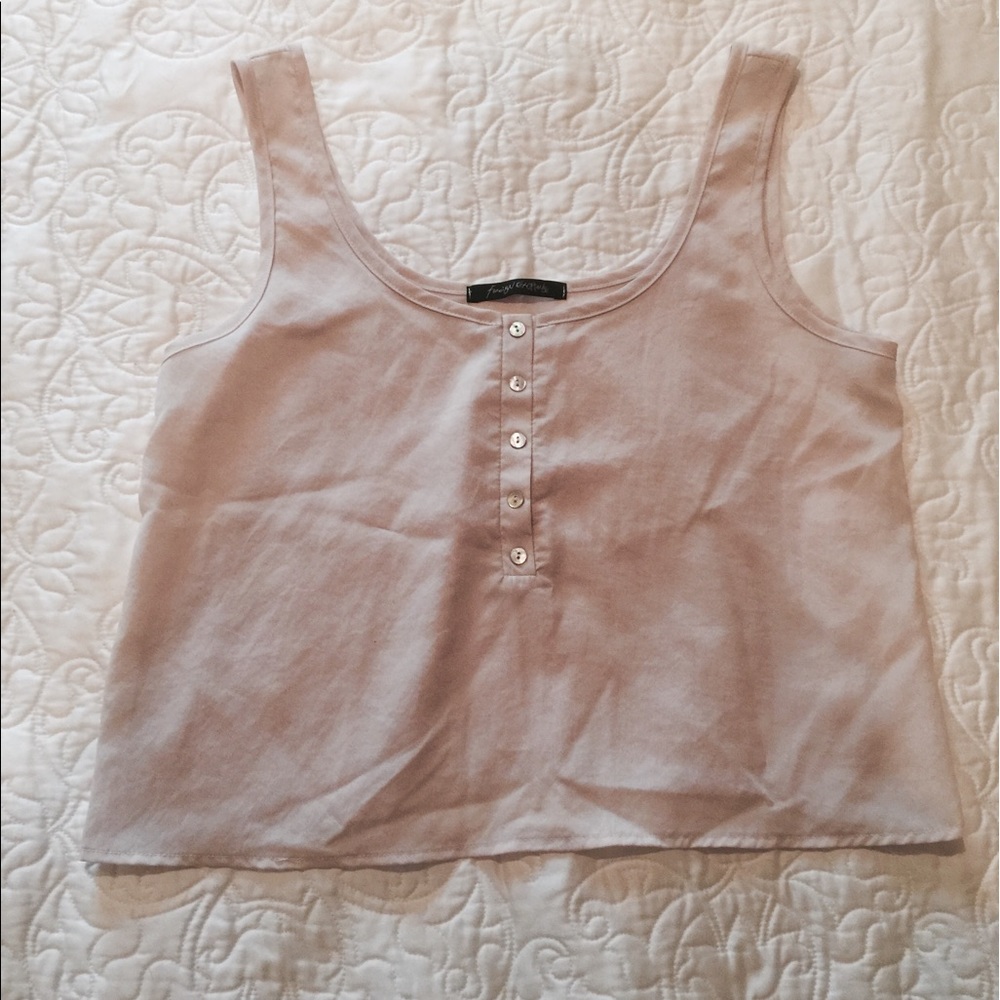 Pink crop button down summery tank