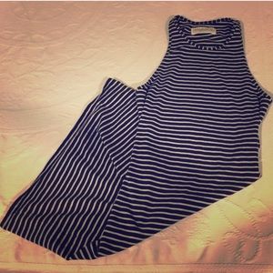 A&F Navy Striped Body-con High Neck Tank Dress