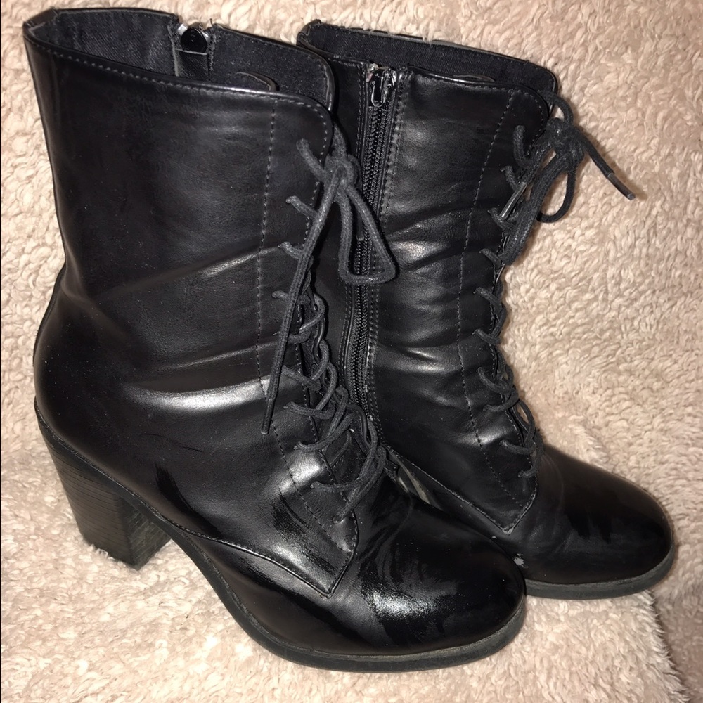 Heeled Combat Boots.