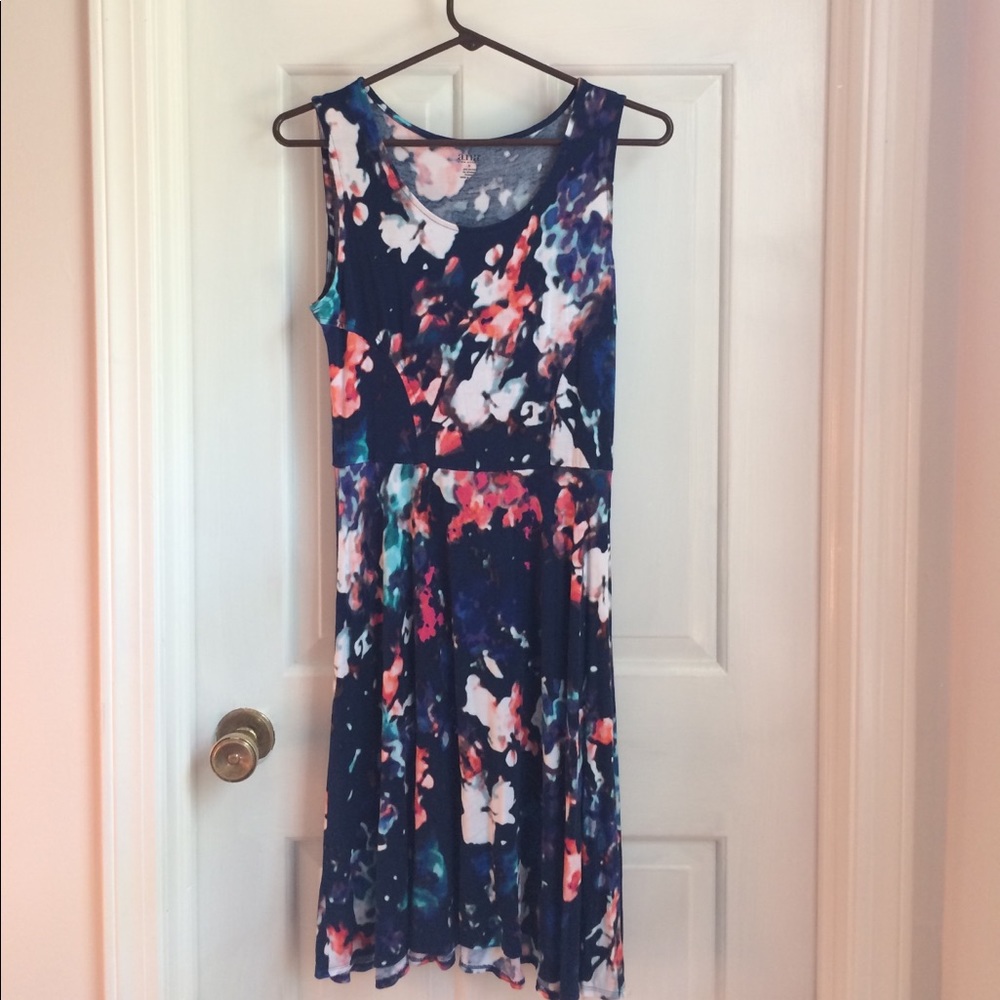 Dark Blue Floral Dress