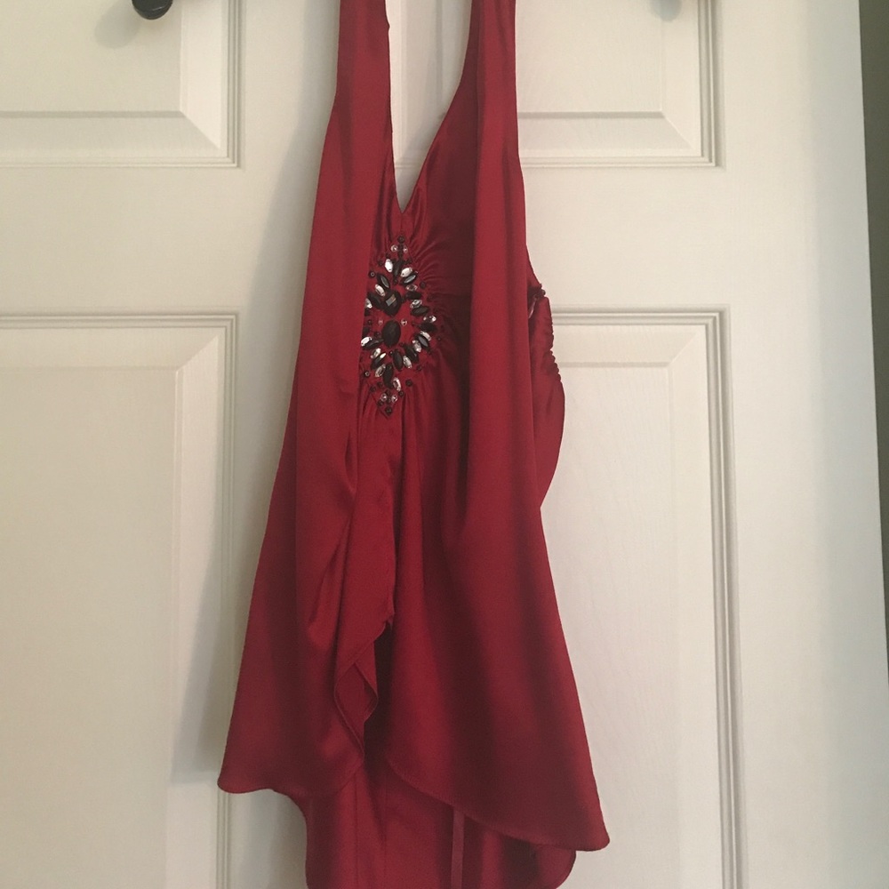 Red halter top