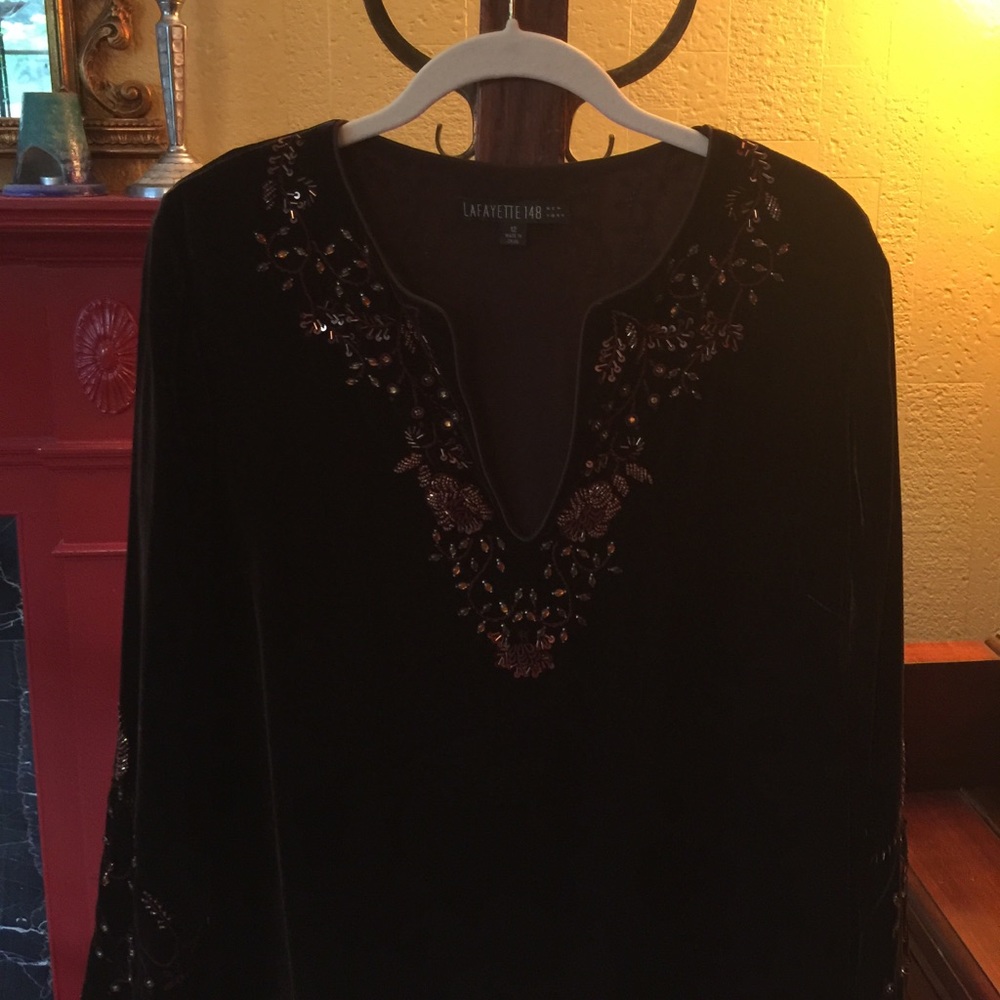 Beaded velvet top