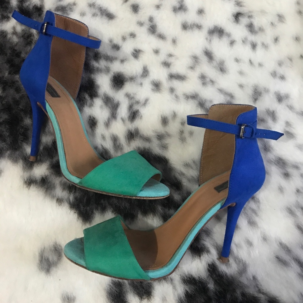 Zara Color Blocked Heeled Sandals