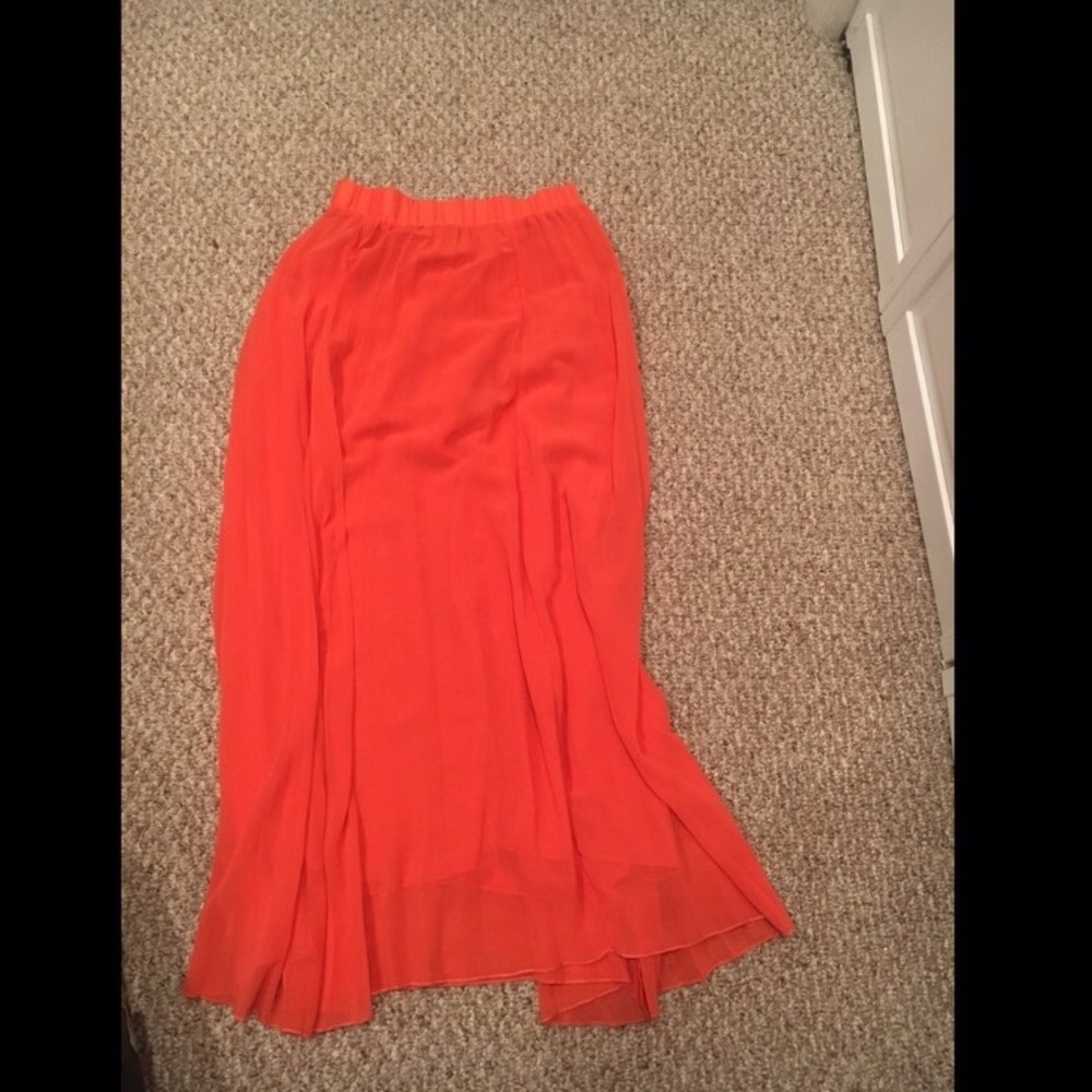Orange maxi skirt
