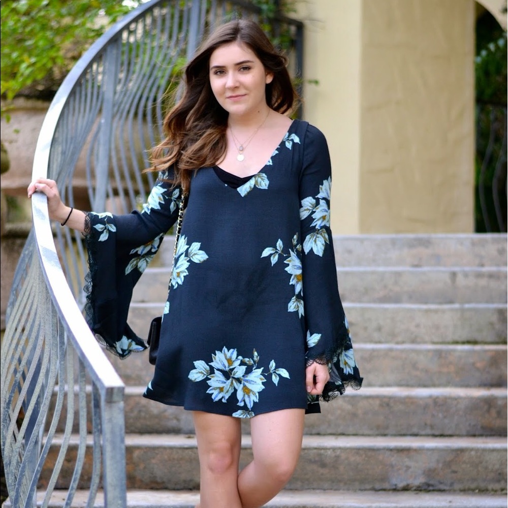 Free People flora bell sleeve dress