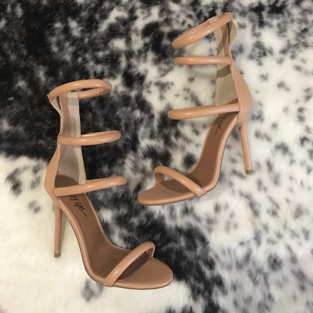 Nasty Gal Triple Strap Heeled Sandals (never worn)