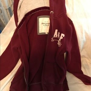 Abercrombie maroon zip up hoodie