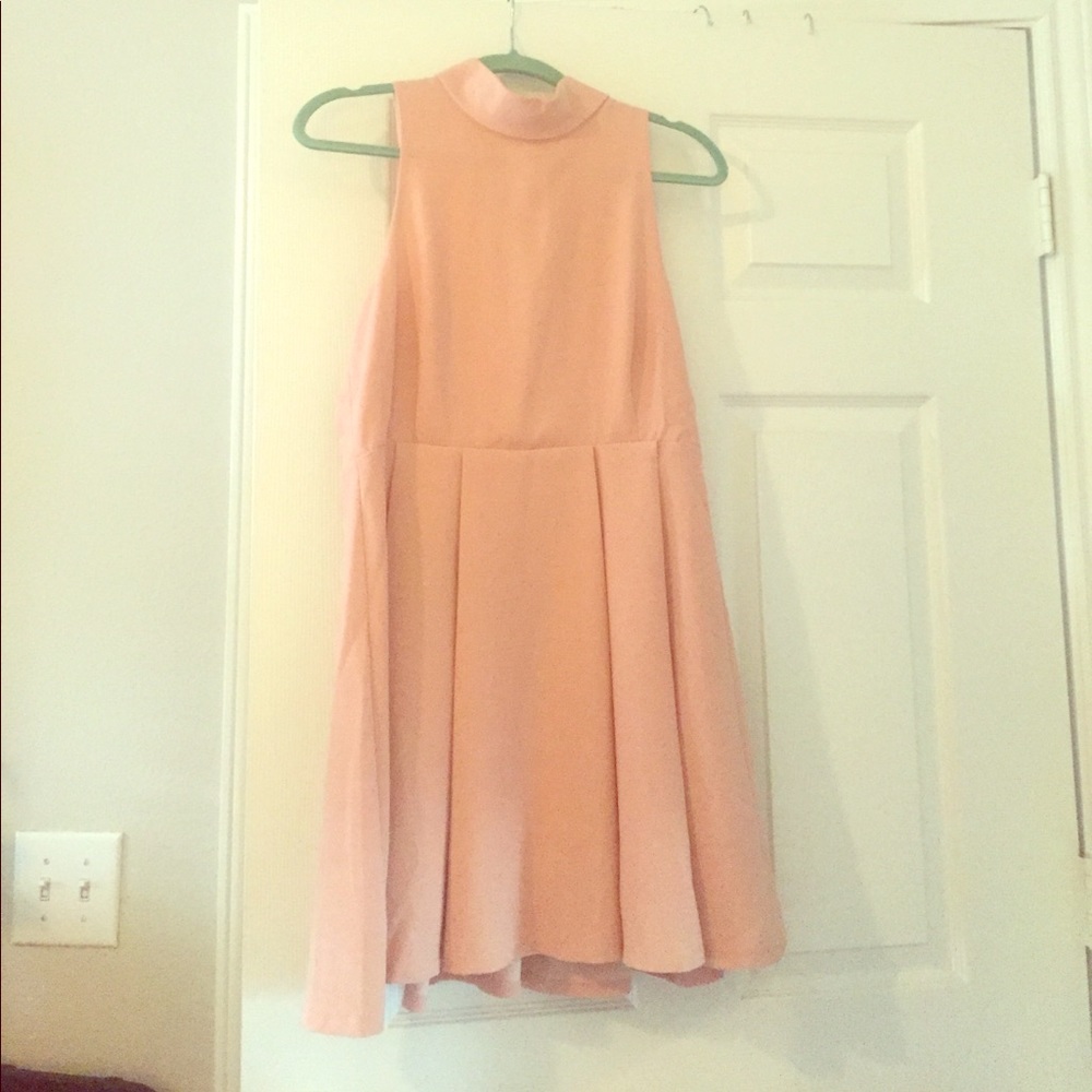 Rose A-line turtle neck dress