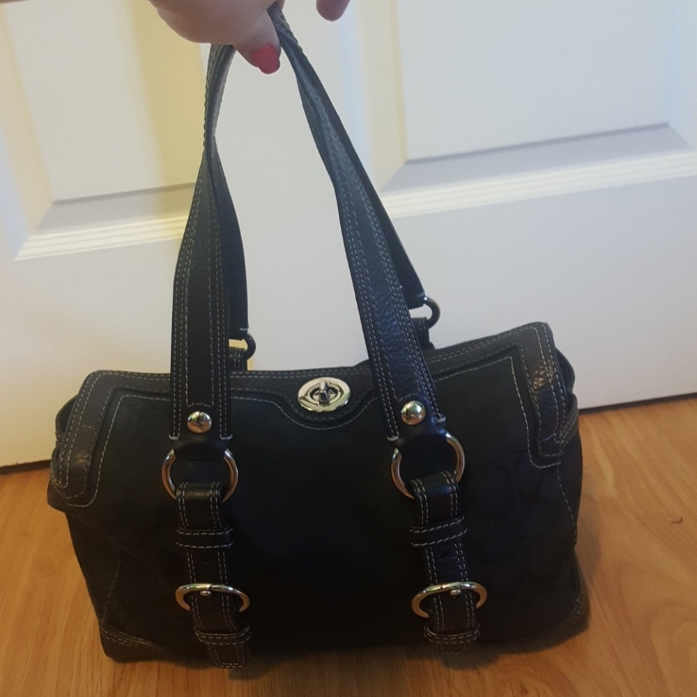 Black coach monogram bag