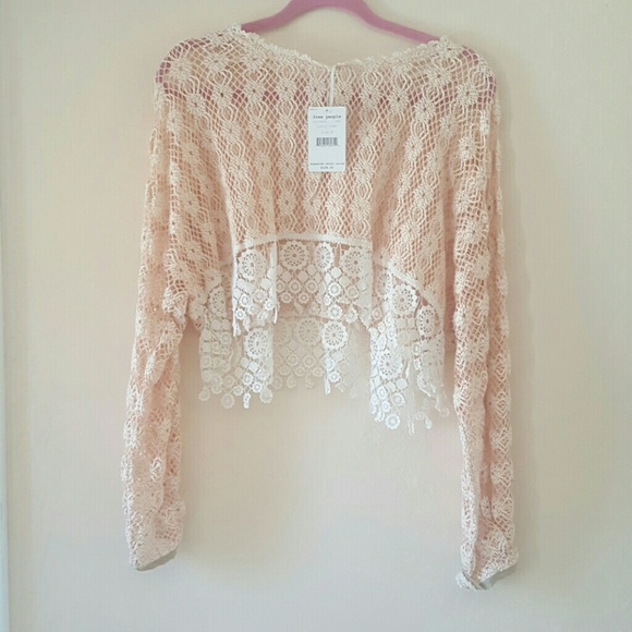 Free People New Romantics Heirloom Cropped Blouse - Picture 2 of 4