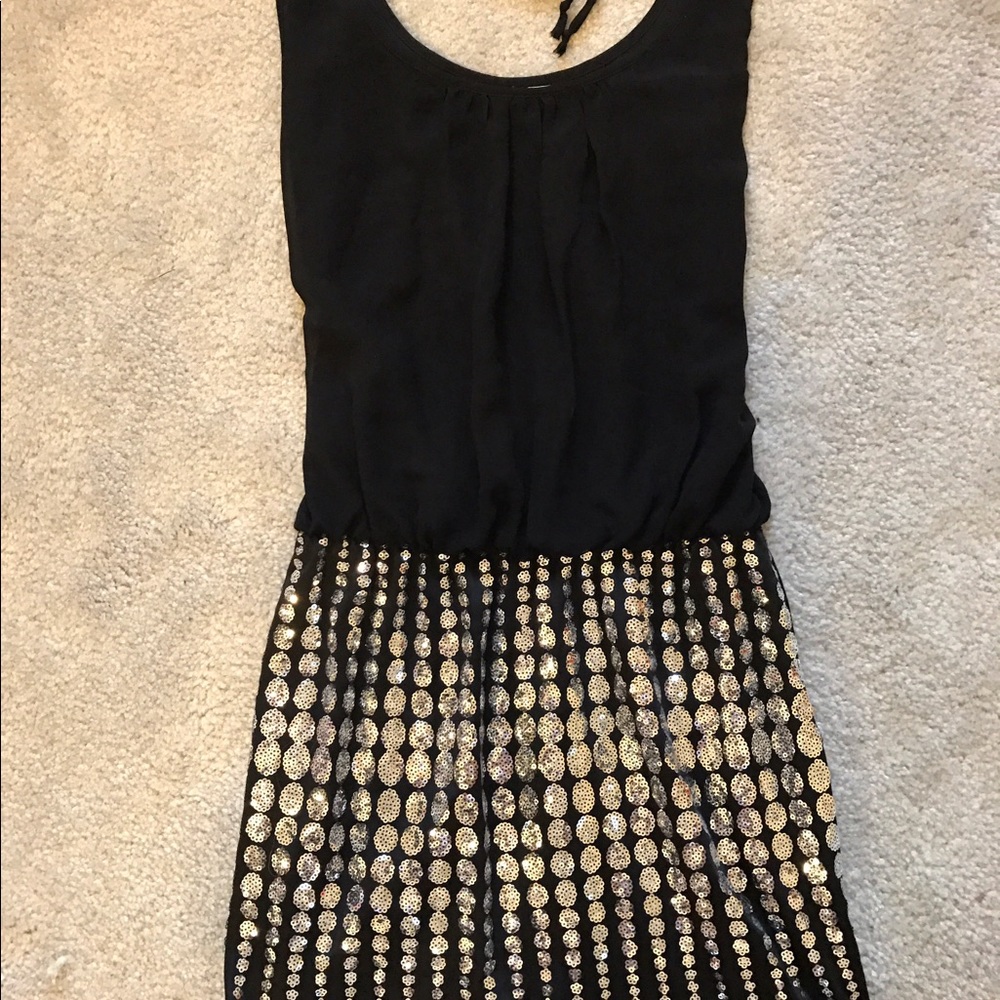 Black Dress with Sequin Bottom