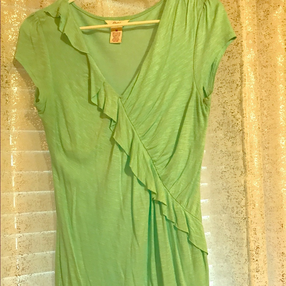 Candie's turquoise ruffled shirt