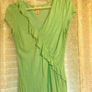 Candie's turquoise ruffled shirt