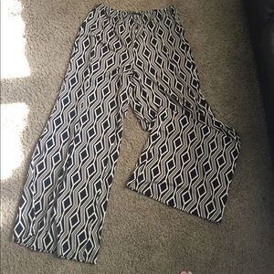 Black and Gold Tribal Wide Leg Pants