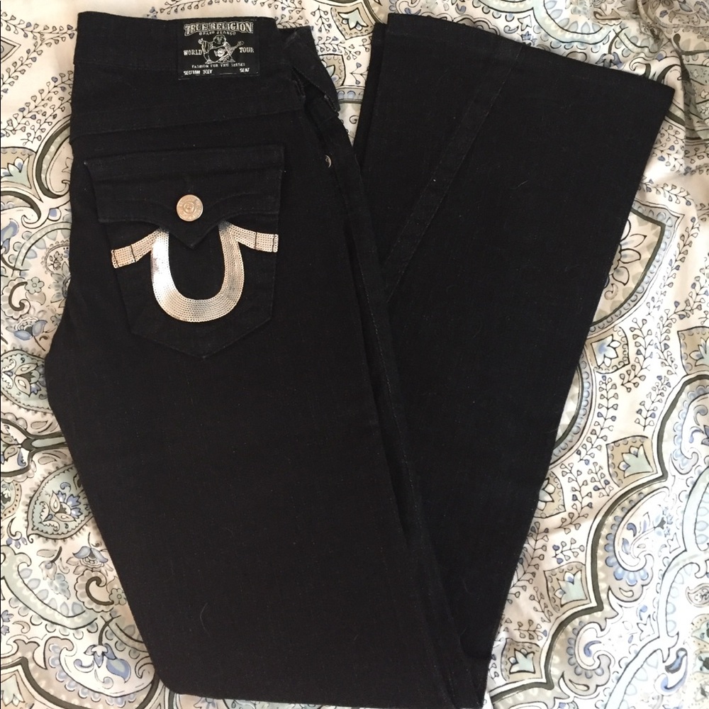 Size 26 black True Religion jeans