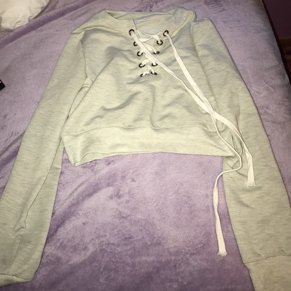 Long sleeve sweater crop top