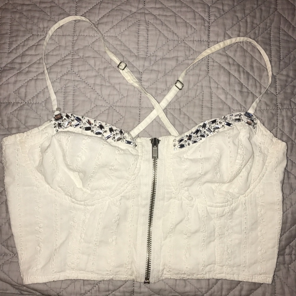 Guess bling crop top