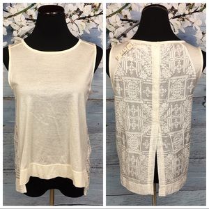 ☀️ NWT Ivory Madewell Thread-work Tank Ivory White