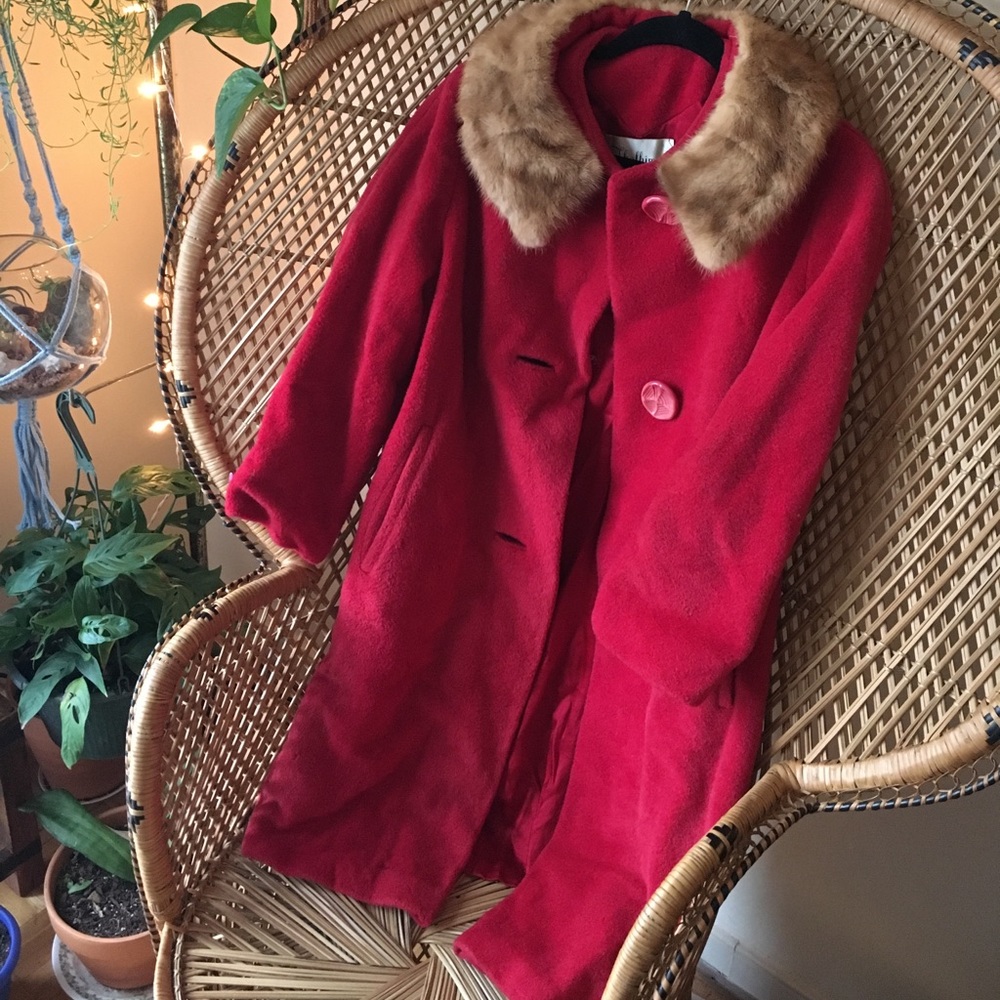 Vintage Fur Collared Coat