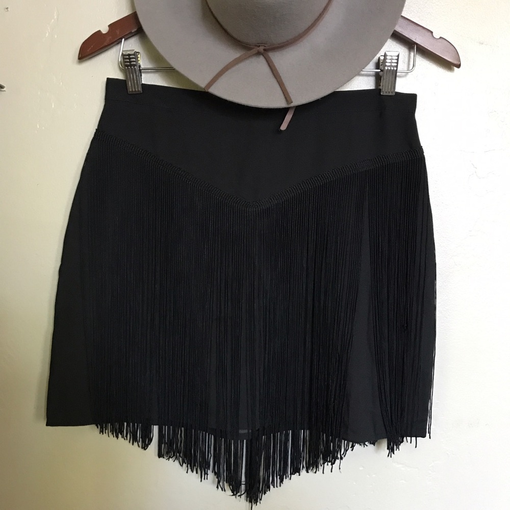 Black Fringe Skirt