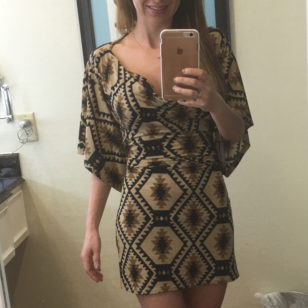 Retro kimono tunic dress