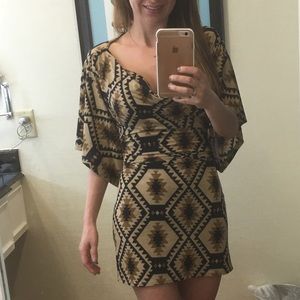 Retro kimono tunic dress