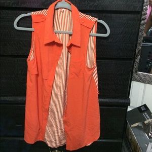 Sleeveless Button Up Shirt