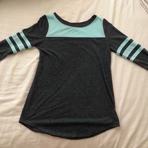 Grey/Aqua Striped T-Shirt