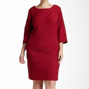 ⭐️ Sharagano ruby red shift dress.
