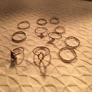 Dainty delicate gold midi and regular rings