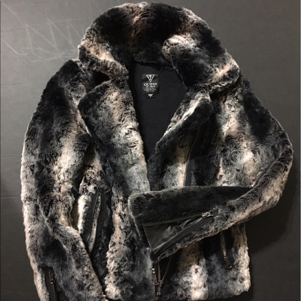 Fur Coat in Black & shades of old rose(HOLD)