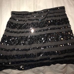 Sequins Dark Grey pencil skirt from Express